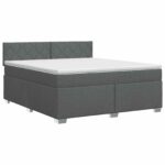 vidaXL Posteľ boxspring s matracom Tmavosivá 140 x 190 cm Látka – Obrázok 2