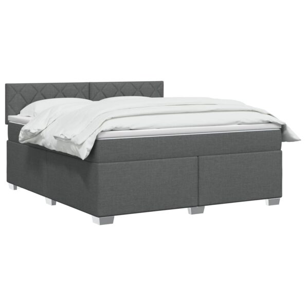 vidaXL Posteľ boxspring s matracom Tmavosivá 140 x 190 cm Látka – Obrázok 3