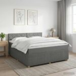 vidaXL Posteľ boxspring s matracom Tmavosivá 140 x 200 cm Látka