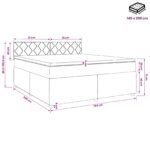vidaXL Posteľ boxspring s matracom Tmavosivá 140 x 200 cm Látka – Obrázok 11