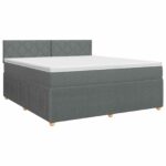 vidaXL Posteľ boxspring s matracom Tmavosivá 140 x 200 cm Látka – Obrázok 2