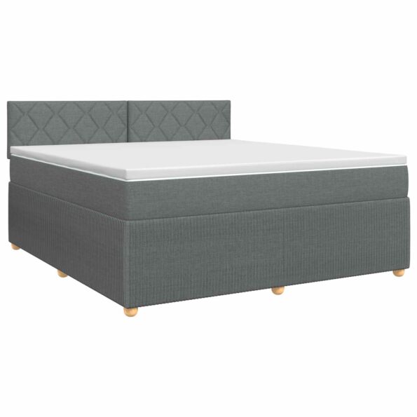 vidaXL Posteľ boxspring s matracom Tmavosivá 140 x 200 cm Látka – Obrázok 2