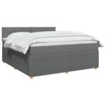 vidaXL Posteľ boxspring s matracom Tmavosivá 140 x 200 cm Látka – Obrázok 3