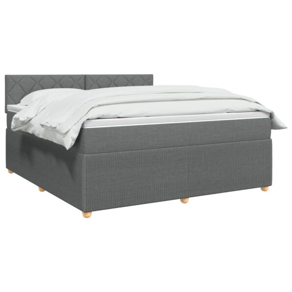 vidaXL Posteľ boxspring s matracom Tmavosivá 140 x 200 cm Látka – Obrázok 3