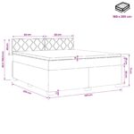 vidaXL Posteľ s boxspringom a matracom a LED Tmavosivá 160 x 200 cm – Obrázok 13