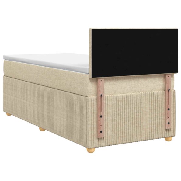 vidaXL Posteľ boxspring s matracom Krémová 100 x 200 cm Látka – Obrázok 9