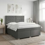 vidaXL Posteľ boxspring s matracom Tmavosivá 140 x 190 cm Látka