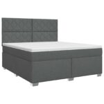 vidaXL Posteľ boxspring s matracom Tmavosivá 140 x 190 cm Látka – Obrázok 2