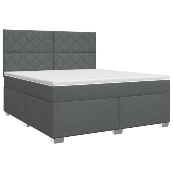 vidaXL Posteľ boxspring s matracom Tmavosivá 140 x 190 cm Látka – Obrázok 2