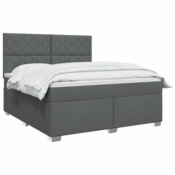 vidaXL Posteľ boxspring s matracom Tmavosivá 140 x 190 cm Látka – Obrázok 3