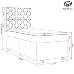 vidaXL Posteľ boxspring s matracom Tmavozelená 90 x 200 cm Zamat – Obrázok 11