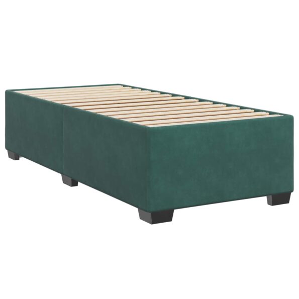 vidaXL Posteľ boxspring s matracom Tmavozelená 90 x 200 cm Zamat – Obrázok 5