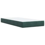 vidaXL Posteľ boxspring s matracom Tmavozelená 90 x 200 cm Zamat – Obrázok 6