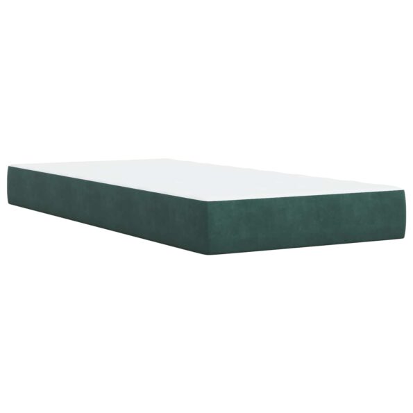 vidaXL Posteľ boxspring s matracom Tmavozelená 90 x 200 cm Zamat – Obrázok 6