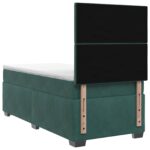 vidaXL Posteľ boxspring s matracom Tmavozelená 90 x 200 cm Zamat – Obrázok 8