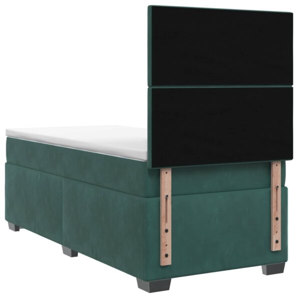 vidaXL Posteľ boxspring s matracom Tmavozelená 90 x 200 cm Zamat – Obrázok 8