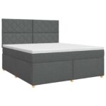 vidaXL Posteľ boxspring s matracom Tmavosivá 140 x 200 cm Látka – Obrázok 2