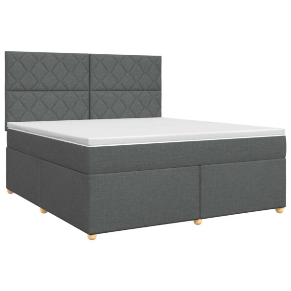 vidaXL Posteľ boxspring s matracom Tmavosivá 140 x 200 cm Látka – Obrázok 2