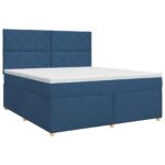 vidaXL Posteľ boxspring s matracom Modrá 180 x 200 cm Látka – Obrázok 2