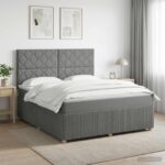 vidaXL Posteľ boxspring s matracom Tmavosivá 140 x 200 cm Látka