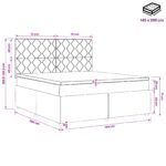 vidaXL Posteľ boxspring s matracom Tmavosivá 140 x 200 cm Látka – Obrázok 11