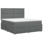 vidaXL Posteľ boxspring s matracom Tmavosivá 140 x 200 cm Látka – Obrázok 2