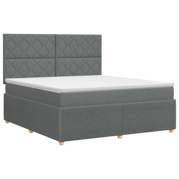 vidaXL Posteľ boxspring s matracom Tmavosivá 140 x 200 cm Látka – Obrázok 2