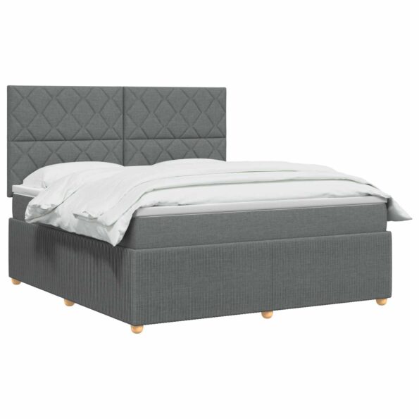 vidaXL Posteľ boxspring s matracom Tmavosivá 140 x 200 cm Látka – Obrázok 3