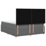 vidaXL Posteľ boxspring s matracom Tmavosivá 140 x 200 cm Látka – Obrázok 8