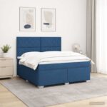 vidaXL Posteľ boxspring s matracom Modrá 180 x 200 cm Látka