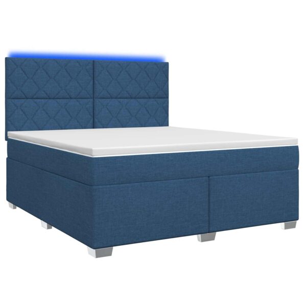 vidaXL Posteľ boxspring s matracom Modrá 180 x 200 cm Látka – Obrázok 2