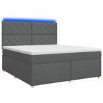 vidaXL Posteľ boxspring s matracom Tmavosivá 140 x 200 cm Látka – Obrázok 2