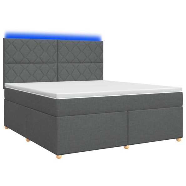 vidaXL Posteľ boxspring s matracom Tmavosivá 140 x 200 cm Látka – Obrázok 2