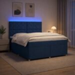 vidaXL Posteľ boxspring s matracom Modrá 180 x 200 cm Látka – Obrázok 4
