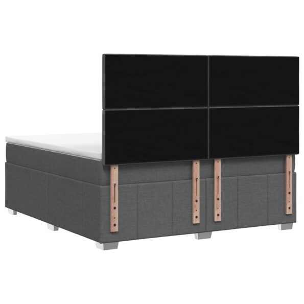 vidaXL LED boxspring posteľ s matracom Tmavosivá 140 x 200 cm Látka – Obrázok 9