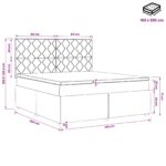 vidaXL LED boxspring posteľ s matracom Modrá 160 x 200 cm Látka – Obrázok 13