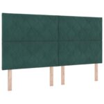vidaXL LED boxspring posteľ s matracom Tmavozelená 180 x 200 cm Zamat – Obrázok 5