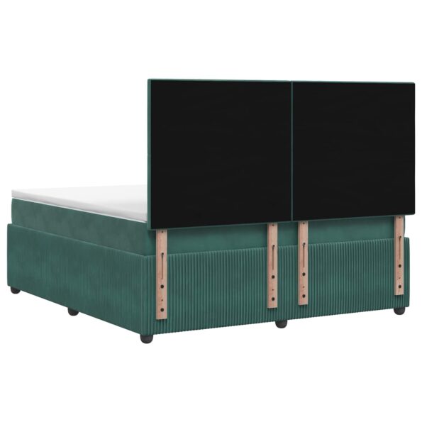vidaXL LED boxspring posteľ s matracom Tmavozelená 180 x 200 cm Zamat – Obrázok 9