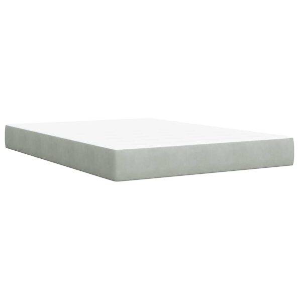 vidaXL Polohovací postel s matrací Svetlosivá 160 x 200 cm Zamat – Obrázok 6