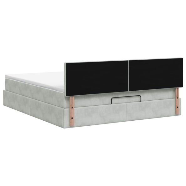 vidaXL Polohovací postel s matrací Svetlosivá 160 x 200 cm Zamat – Obrázok 9