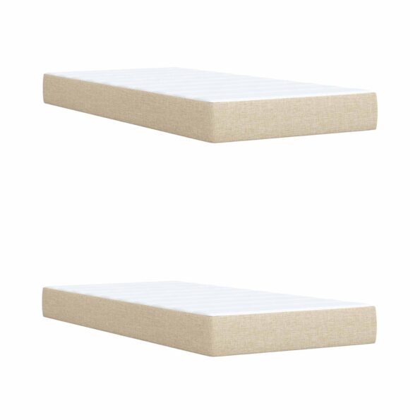 vidaXL Ottoman posteľ s matracom a LED Krémová 200 x 200 cm Látka – Obrázok 5