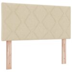 vidaXL Ottoman posteľ s matracom a LED Krémová 100 x 200 cm Látka – Obrázok 3