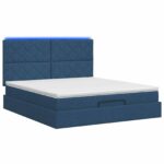 vidaXL Ottoman posteľ s matracom a LED Modrá 180 x 200 cm Látka – Obrázok 9
