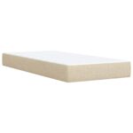 vidaXL Ottoman posteľ s matracom a LED Krémová 200 x 200 cm Látka – Obrázok 5