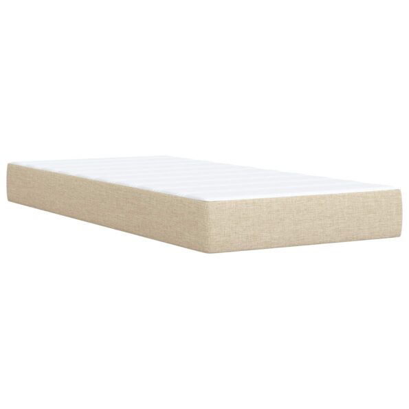 vidaXL Ottoman posteľ s matracom a LED Krémová 200 x 200 cm Látka – Obrázok 5