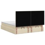 vidaXL Ottoman posteľ s matracom a LED Krémová 200 x 200 cm Látka – Obrázok 8