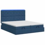vidaXL Ottoman posteľ s matracom a LED Modrá 180 x 200 cm Látka – Obrázok 9