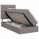 vidaXL Postel s úložným prostorem a matrací Sivohnedá 90 x 200 cm – Obrázok 2