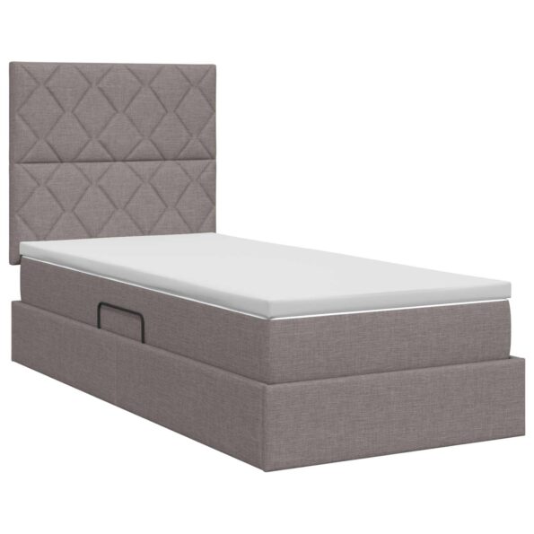 vidaXL Postel s úložným prostorem a matrací Sivohnedá 90 x 200 cm – Obrázok 8