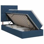 vidaXL Postel s úložným prostorem a matrací Modrá 90 x 200 cm látka – Obrázok 2
